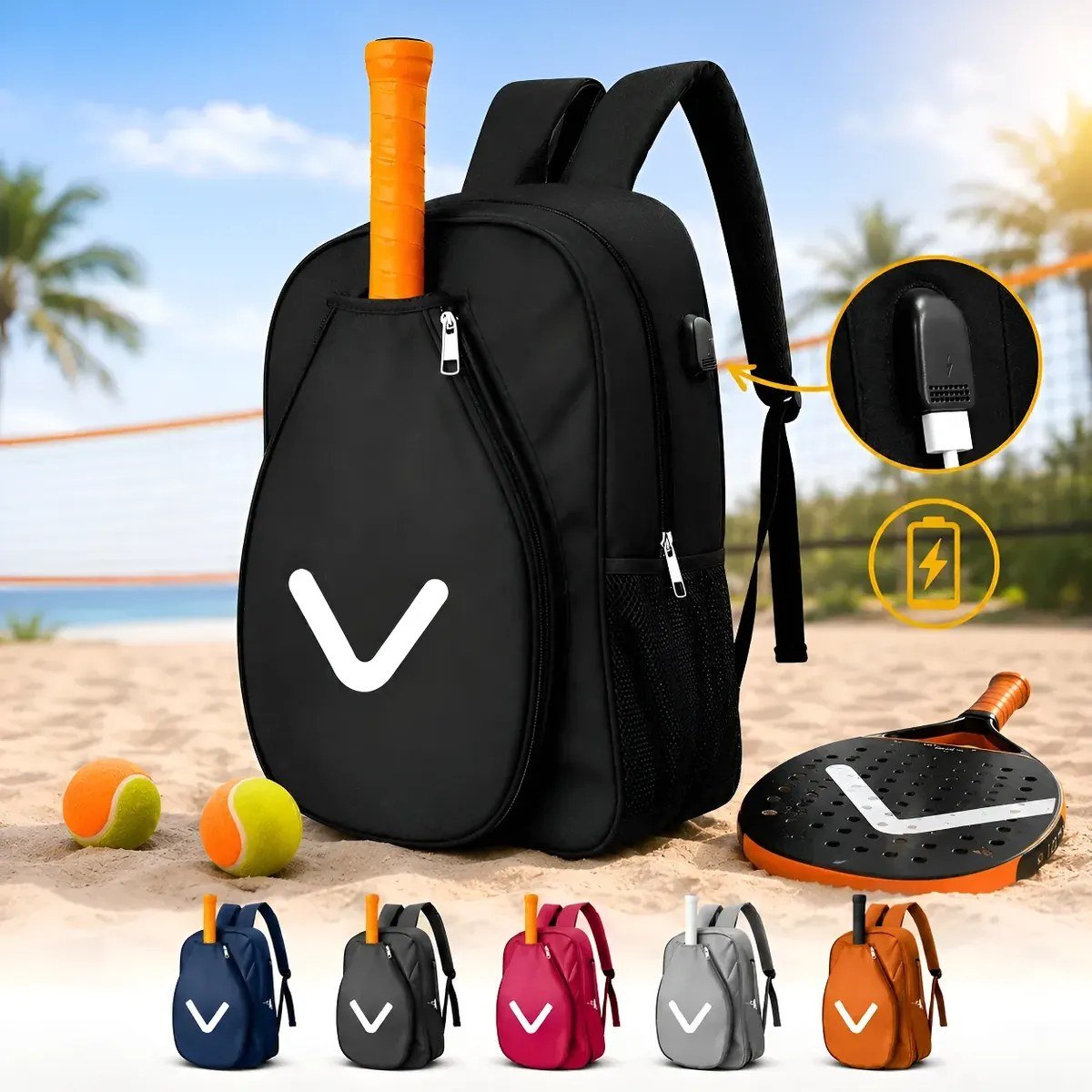 Raqueteira Mochila Porta Raquete Beach Tennis Reforçada